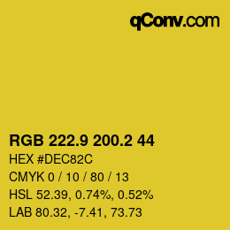 カラーコード: RGB 222.9 200.2 44 | qconv.com