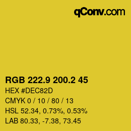 カラーコード: RGB 222.9 200.2 45 | qconv.com