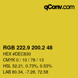 カラーコード: RGB 222.9 200.2 48 | qconv.com