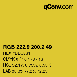 カラーコード: RGB 222.9 200.2 49 | qconv.com