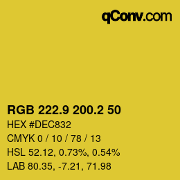 カラーコード: RGB 222.9 200.2 50 | qconv.com