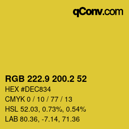 カラーコード: RGB 222.9 200.2 52 | qconv.com