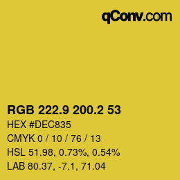 カラーコード: RGB 222.9 200.2 53 | qconv.com