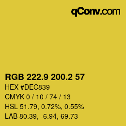 カラーコード: RGB 222.9 200.2 57 | qconv.com