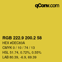 カラーコード: RGB 222.9 200.2 58 | qconv.com