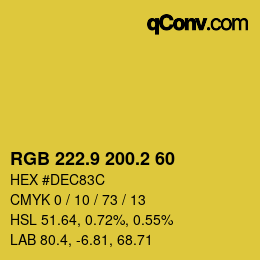 カラーコード: RGB 222.9 200.2 60 | qconv.com
