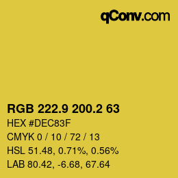 カラーコード: RGB 222.9 200.2 63 | qconv.com