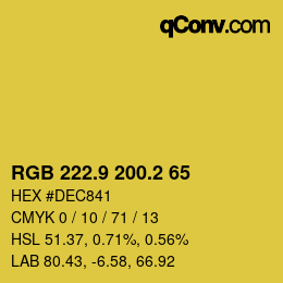 カラーコード: RGB 222.9 200.2 65 | qconv.com