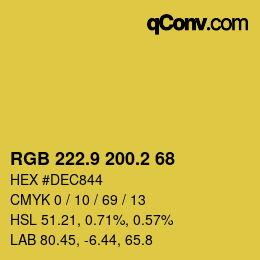 カラーコード: RGB 222.9 200.2 68 | qconv.com