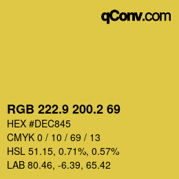 カラーコード: RGB 222.9 200.2 69 | qconv.com