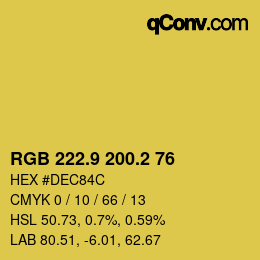 カラーコード: RGB 222.9 200.2 76 | qconv.com