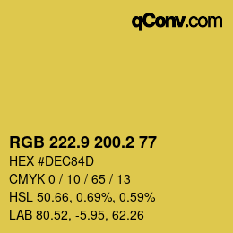 カラーコード: RGB 222.9 200.2 77 | qconv.com