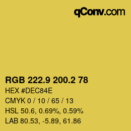 カラーコード: RGB 222.9 200.2 78 | qconv.com