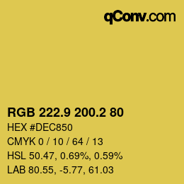 カラーコード: RGB 222.9 200.2 80 | qconv.com