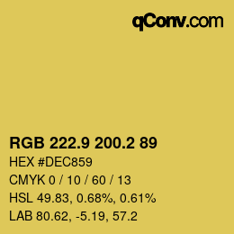 カラーコード: RGB 222.9 200.2 89 | qconv.com