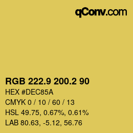 カラーコード: RGB 222.9 200.2 90 | qconv.com