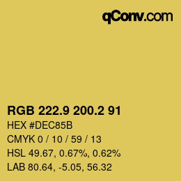 カラーコード: RGB 222.9 200.2 91 | qconv.com