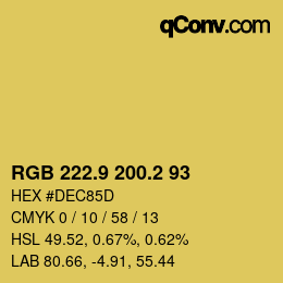 カラーコード: RGB 222.9 200.2 93 | qconv.com