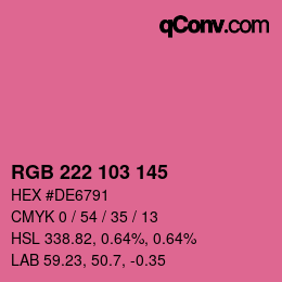 Farbcode: RGB 222 103 145 | qconv.com