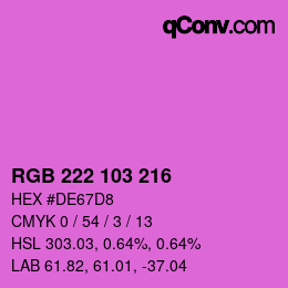 Color code: RGB 222 103 216 | qconv.com