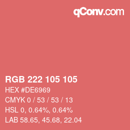 Color code: RGB 222 105 105 | qconv.com