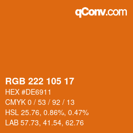 Color code: RGB 222 105 17 | qconv.com
