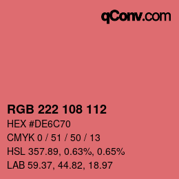 Farbcode: RGB 222 108 112 | qconv.com
