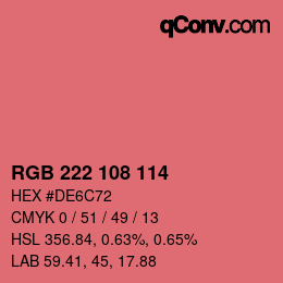 Color code: RGB 222 108 114 | qconv.com
