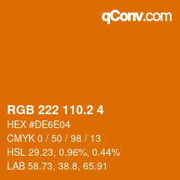 カラーコード: RGB 222 110.2 4 | qconv.com