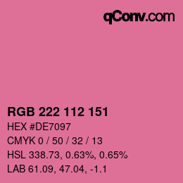 Color code: RGB 222 112 151 | qconv.com