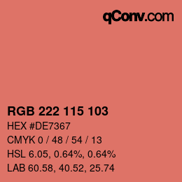 Color code: RGB 222 115 103 | qconv.com