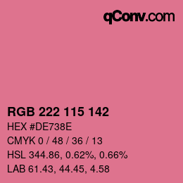 Color code: RGB 222 115 142 | qconv.com