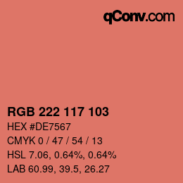 Color code: RGB 222 117 103 | qconv.com