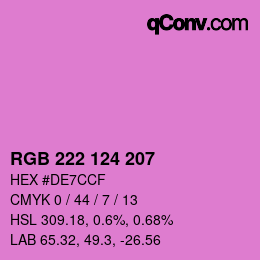 カラーコード: RGB 222 124 207 | qconv.com