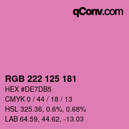 Farbcode: RGB 222 125 181 | qconv.com
