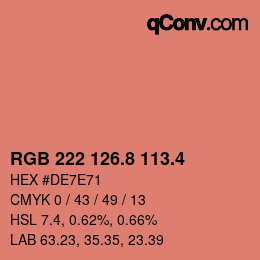 カラーコード: RGB 222 126.8 113.4 | qconv.com