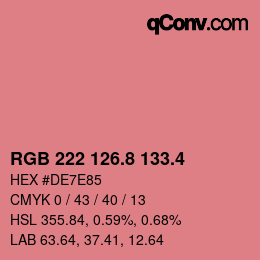 カラーコード: RGB 222 126.8 133.4 | qconv.com