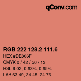 カラーコード: RGB 222 128.2 111.6 | qconv.com