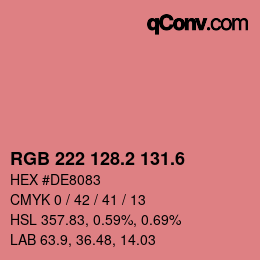 カラーコード: RGB 222 128.2 131.6 | qconv.com