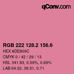 カラーコード: RGB 222 128.2 156.6 | qconv.com