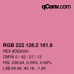 カラーコード: RGB 222 128.2 161.6 | qconv.com