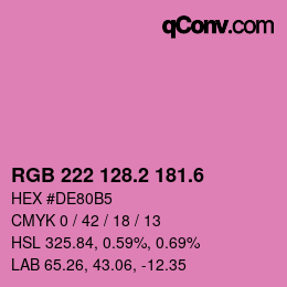 カラーコード: RGB 222 128.2 181.6 | qconv.com