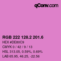 カラーコード: RGB 222 128.2 201.6 | qconv.com