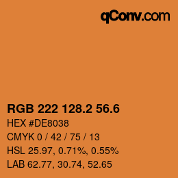 カラーコード: RGB 222 128.2 56.6 | qconv.com