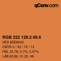 カラーコード: RGB 222 128.2 66.6 | qconv.com