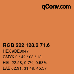 カラーコード: RGB 222 128.2 71.6 | qconv.com