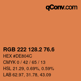 カラーコード: RGB 222 128.2 76.6 | qconv.com
