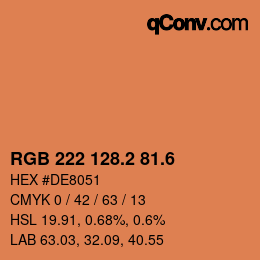 カラーコード: RGB 222 128.2 81.6 | qconv.com