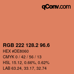 カラーコード: RGB 222 128.2 96.6 | qconv.com