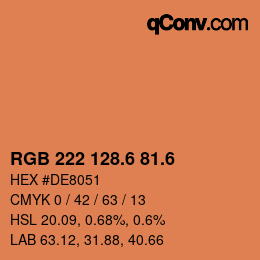 カラーコード: RGB 222 128.6 81.6 | qconv.com